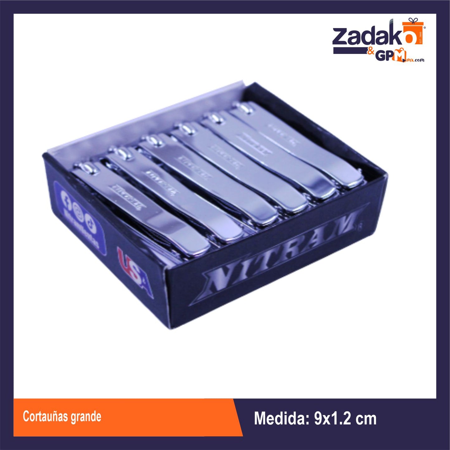 N-GPM-11016 211 CORTAUÑAS GRANDE CON 12 PIEZAS O CAJA CON 50 PQTS