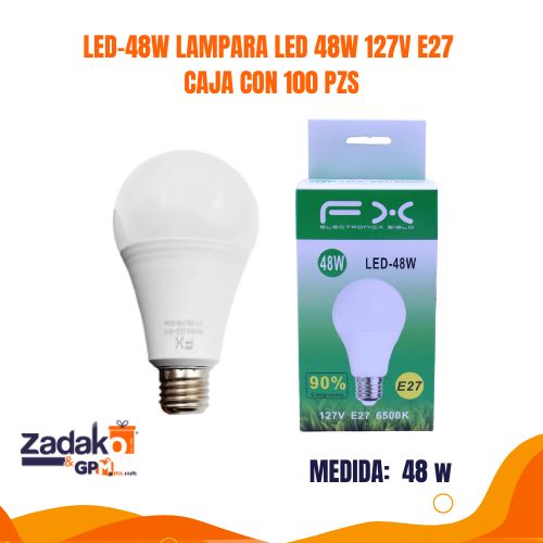 N-GPM-11057 LED-48W LAMPARA LED 48W 127V E27 CAJA CON 100 PZS