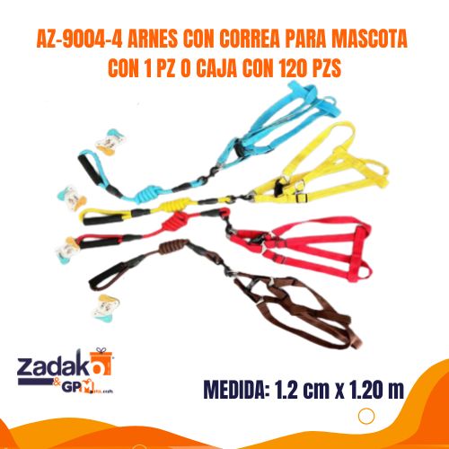 AZ-9004-4 ARNES CON CORREA PARA MASCOTA CON 1 PZ O CAJA CON 120 PZS