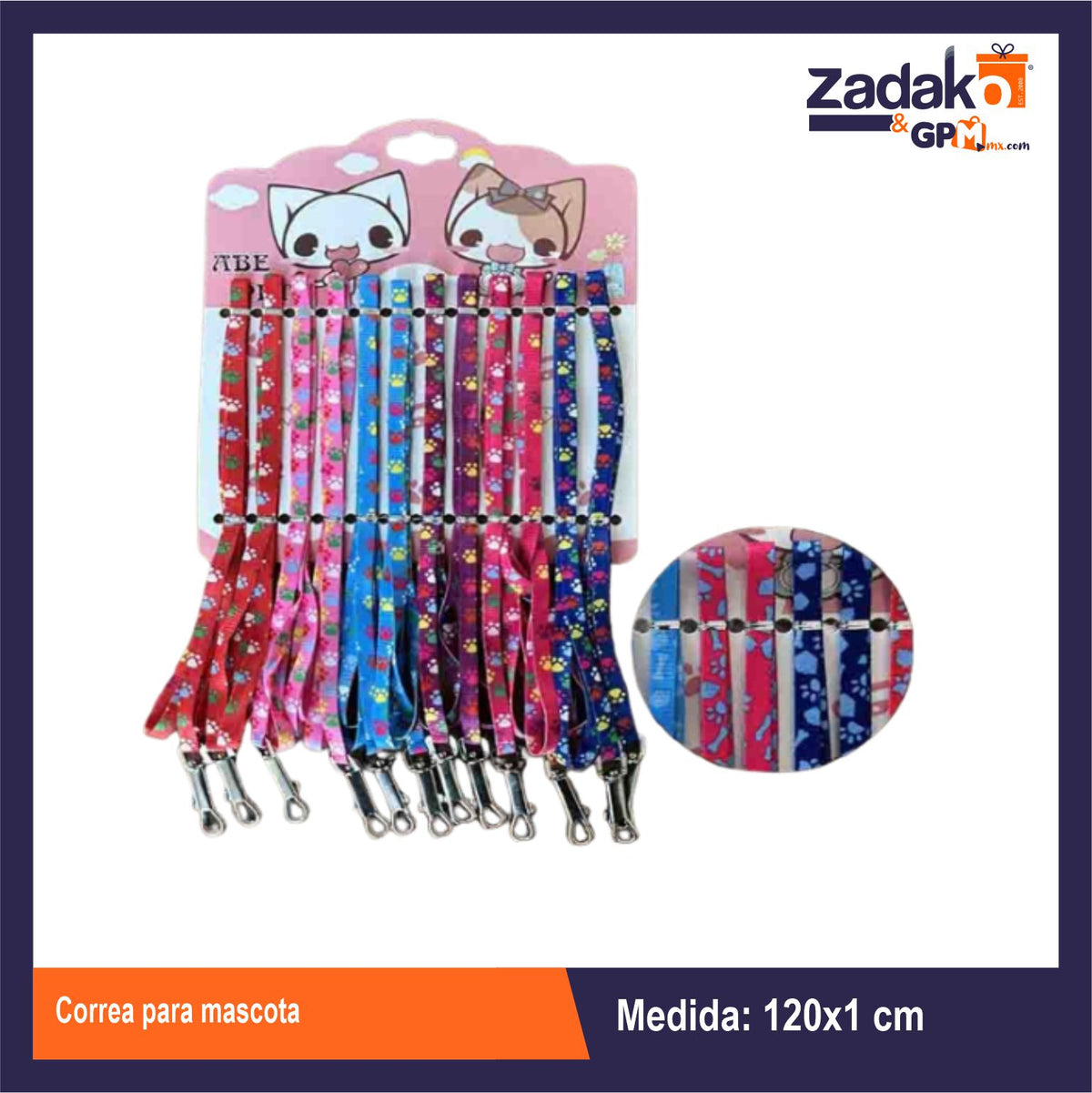 N-GPM-11072 AZ-9006-1 CORREA PARA MASCOTA CON 1 PZ O CAJA CON 480 PZS