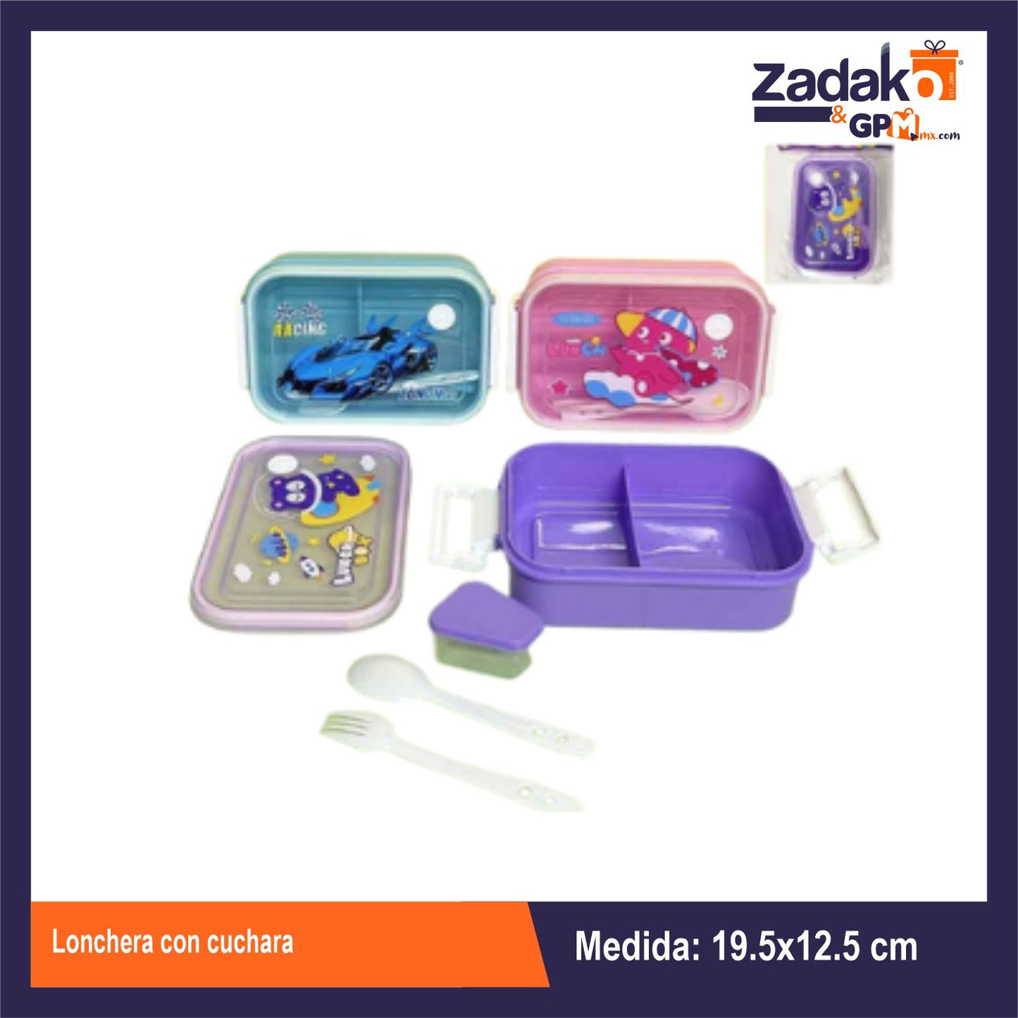 AD-1955 LONCHERA CON CUCHARA CON 1 PZ O CAJA CON 96 PZS