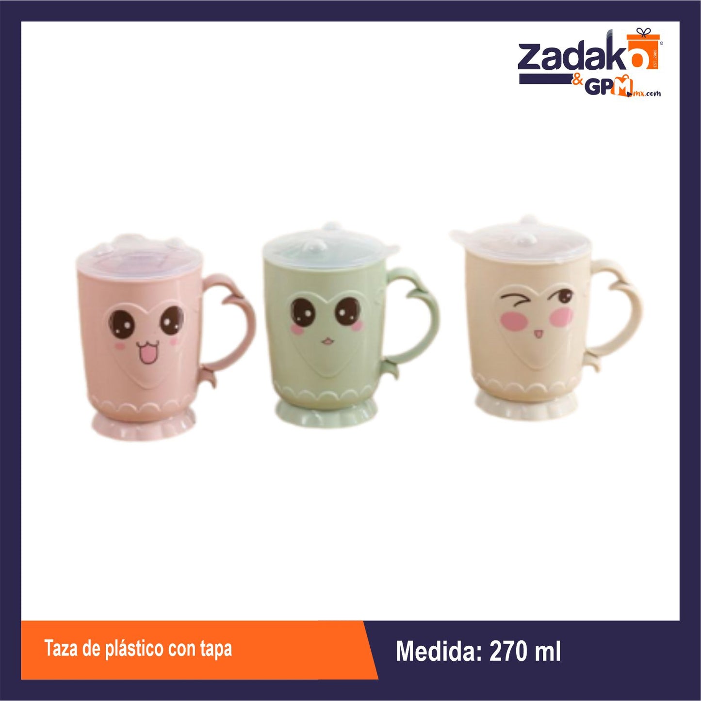 AD-4000 TAZA DE PLASTICO CON TAPA CON 1 PZ O CAJA CON 150 PZS