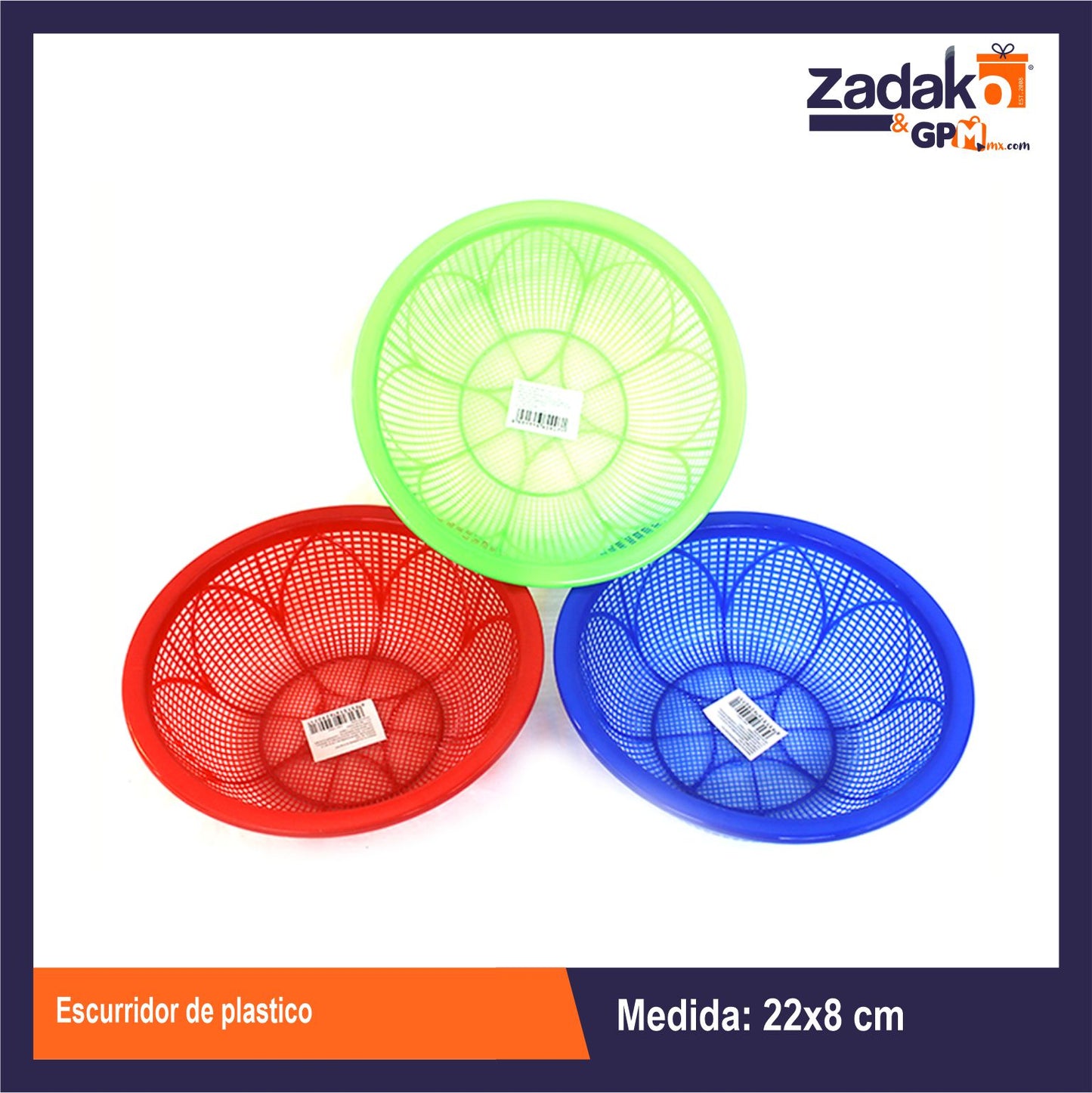 AK-2502 ESCURRIDOR DE PLASTICO CON 1 PZ O CAJA CON 360 PZS