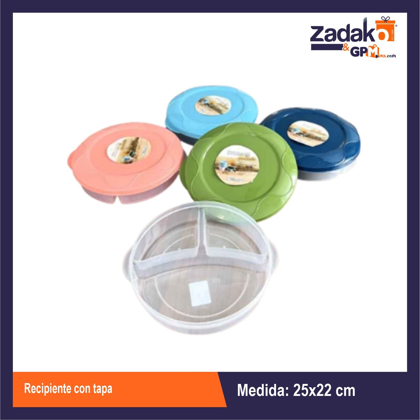 AK-3520 RECIPIENTE CON TAPA CON 1 PZ O CAJA CON 72 PZS