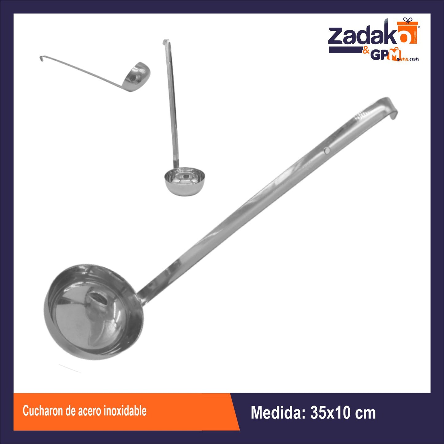 AS-1651-10 CUCHARON DE ACERO INOXIDABLE CON 1 PZ O CAJA CON 96 PZS