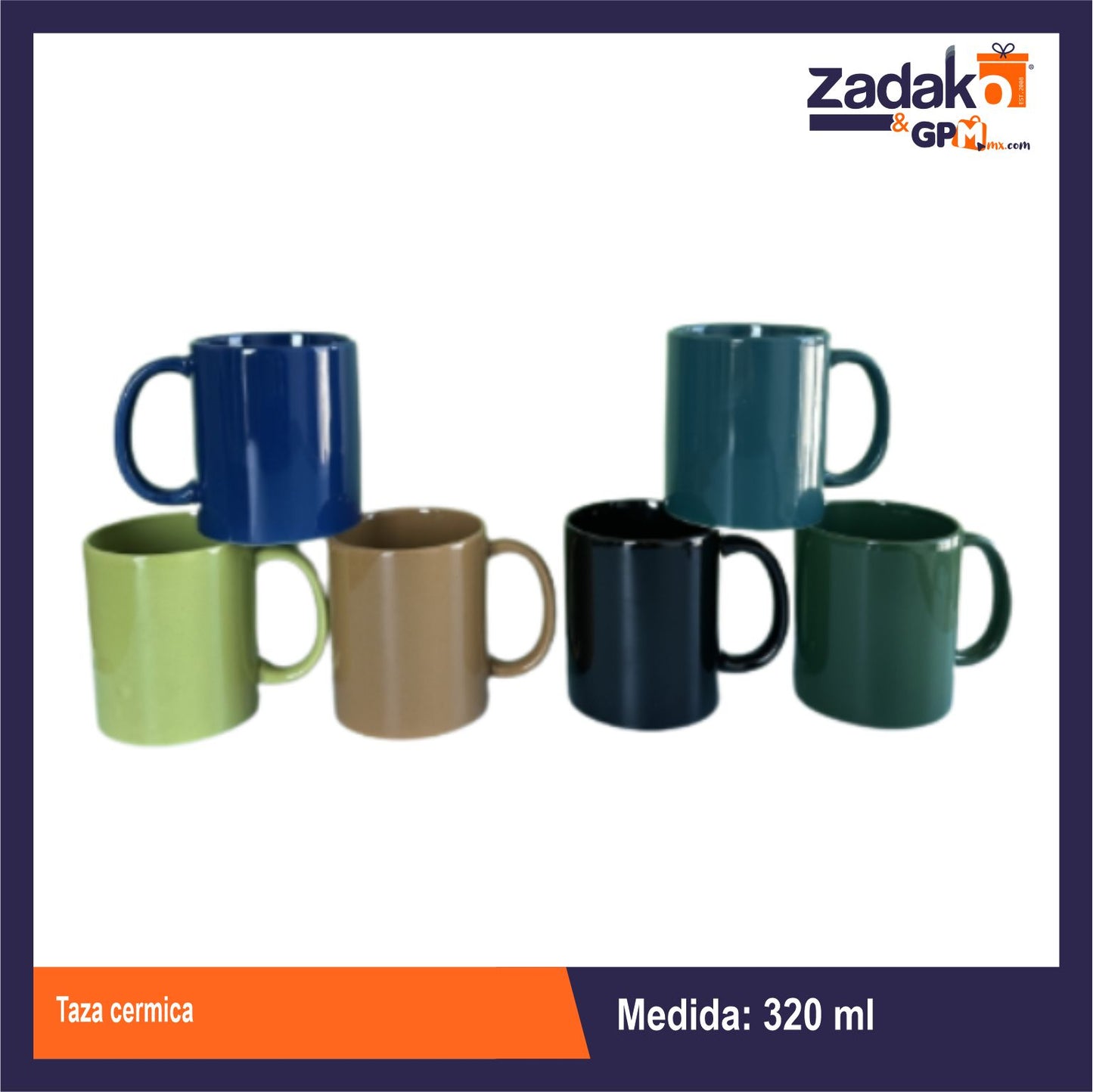 AW-1002B TAZA CERMICA CON 1 PZ O CAJA CON 36 PZS