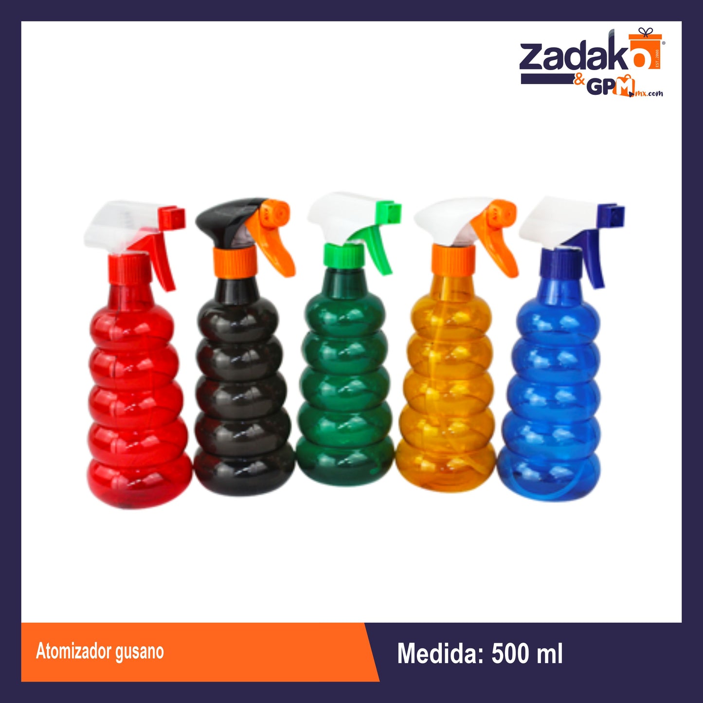 ATOMIZADOR GUSANO 500 ML CON 1 PZ O CAJA CON 250 PZS