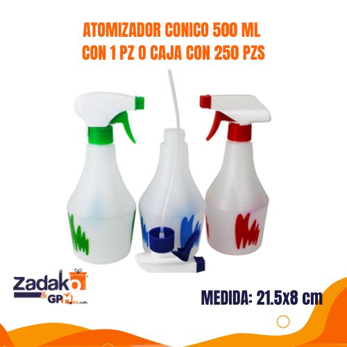 ATOMIZADOR CONICO 500 ML CON 1 PZ O CAJA CON 250 PZS