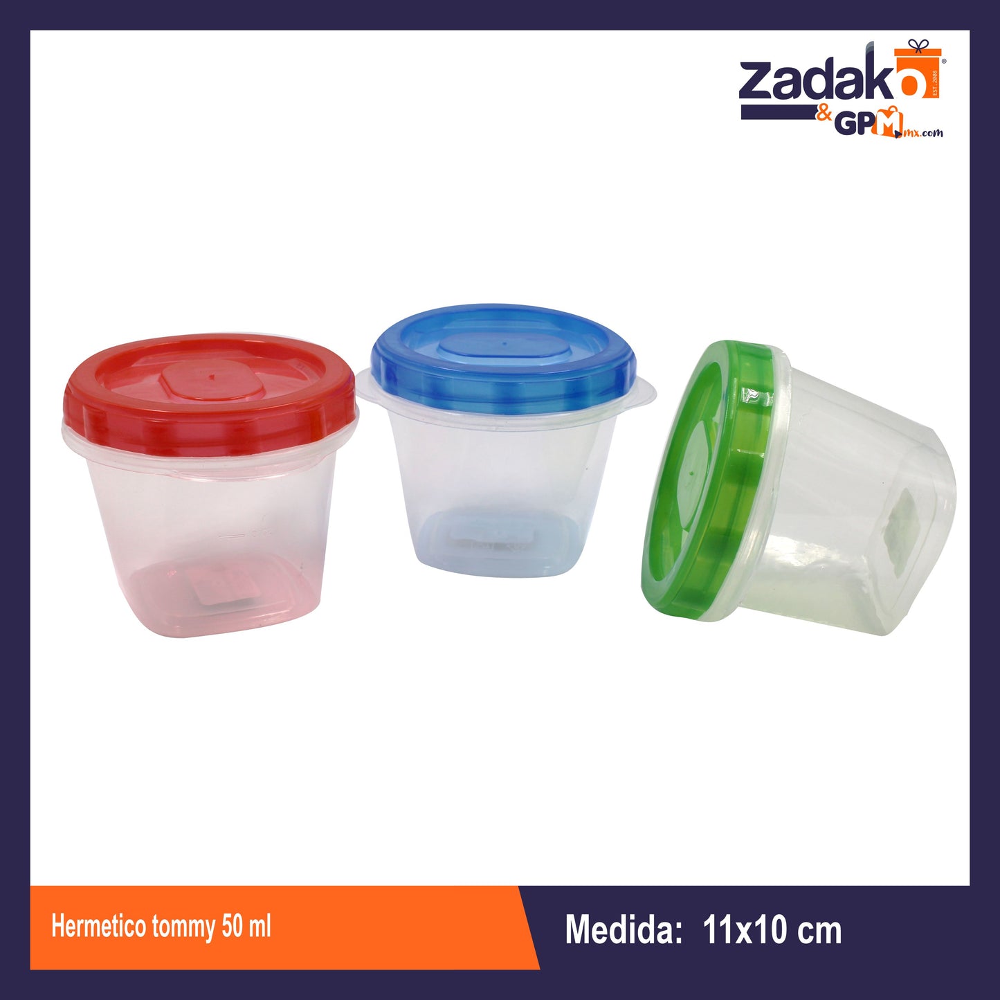 HERMETICO TOMMY 50 ML CON 1 PZ O CAJA CON 24 PZS