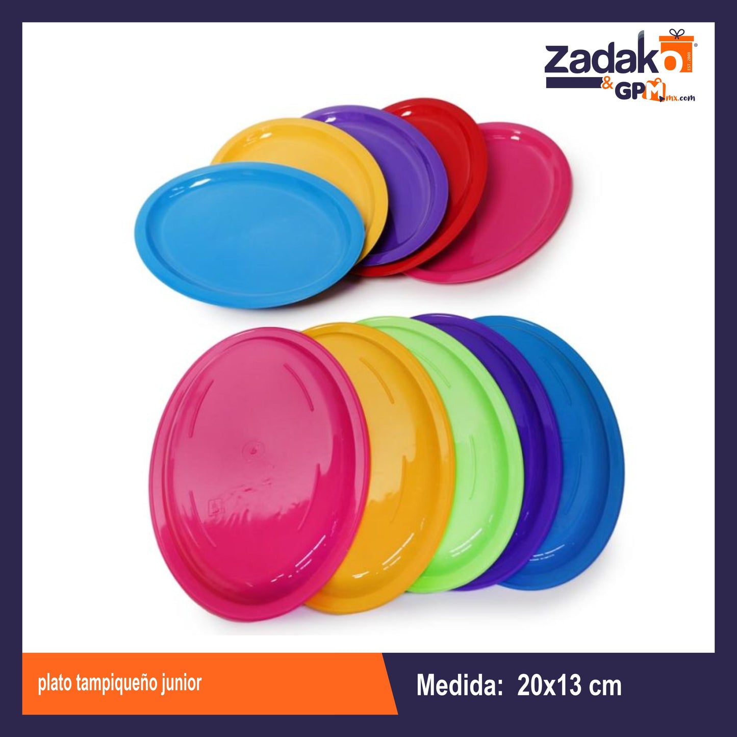 PLATO TAMPIQUEÑO JUNIOR CON 1 PZ O CAJA CON 100 PZS