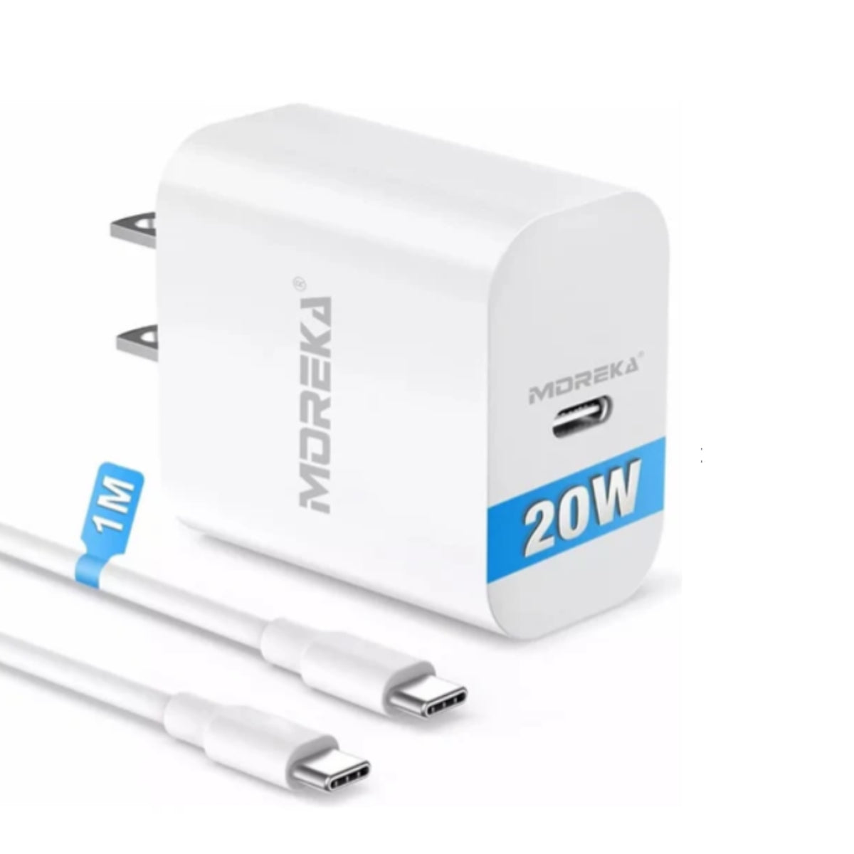 N-GPM-12040 P-203 COMBO CARGADOR MOREKA DE 1 METRO TIPO-C A TIPO-C DE 20W P-203 CON 1 PZ O CAJA CON 100 PZS