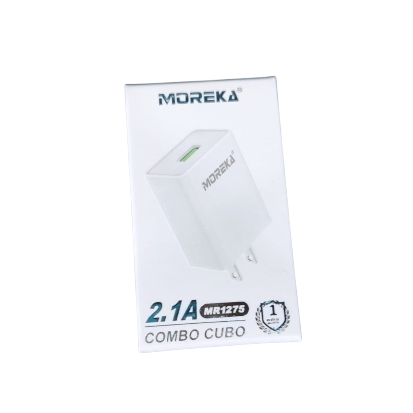MR1275 CUBO CARGADOR CON PUERTO USB DE 100-240V Y 2.1A 10.5W CON 1 PZ O CAJA 300 PZS