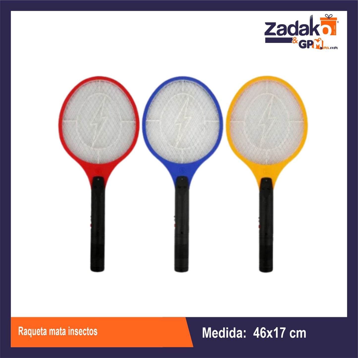 HX-D6 RAQUETA MATA INSECTOS CON 1 PZ O CAJA CON 60 PZS