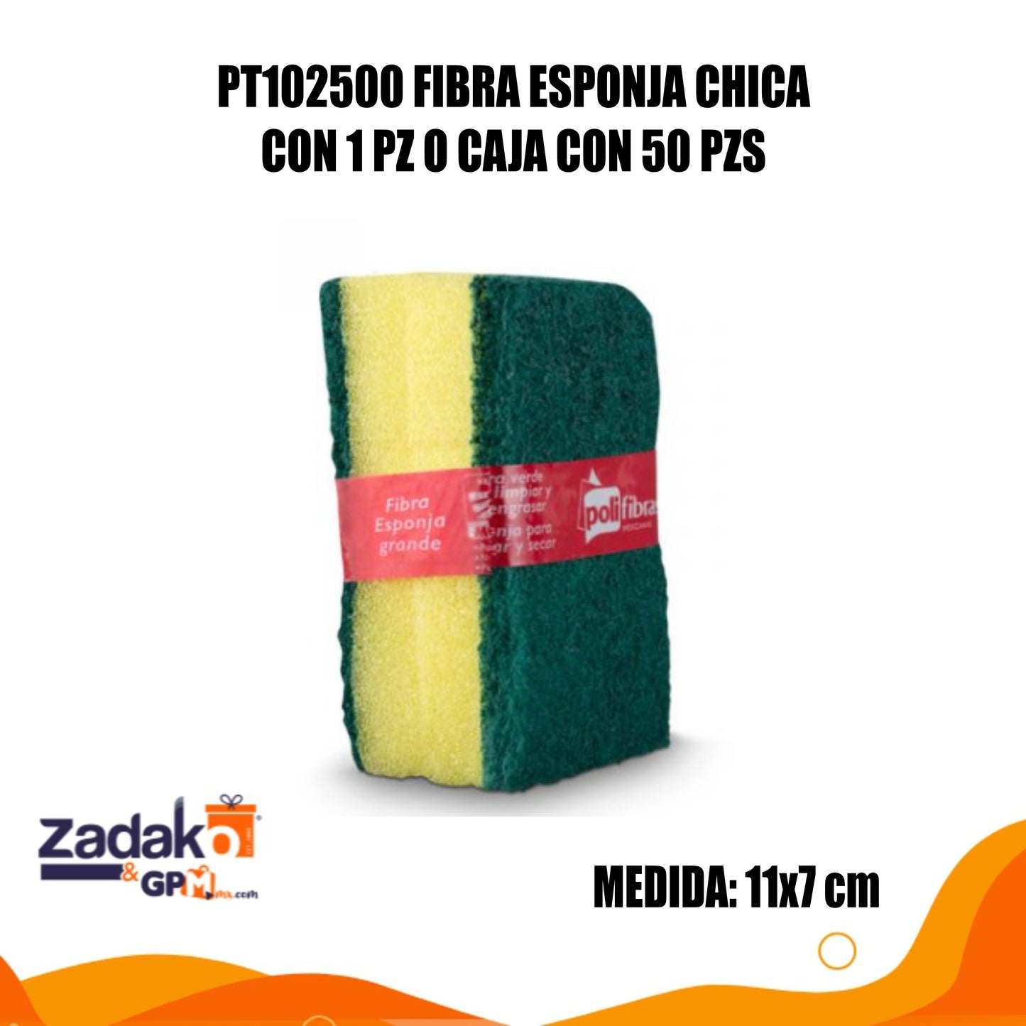N-GPM-12199 PT102500 FIBRA ESPONJA CHICA CON 1 PZ O CAJA CON 50 PZS