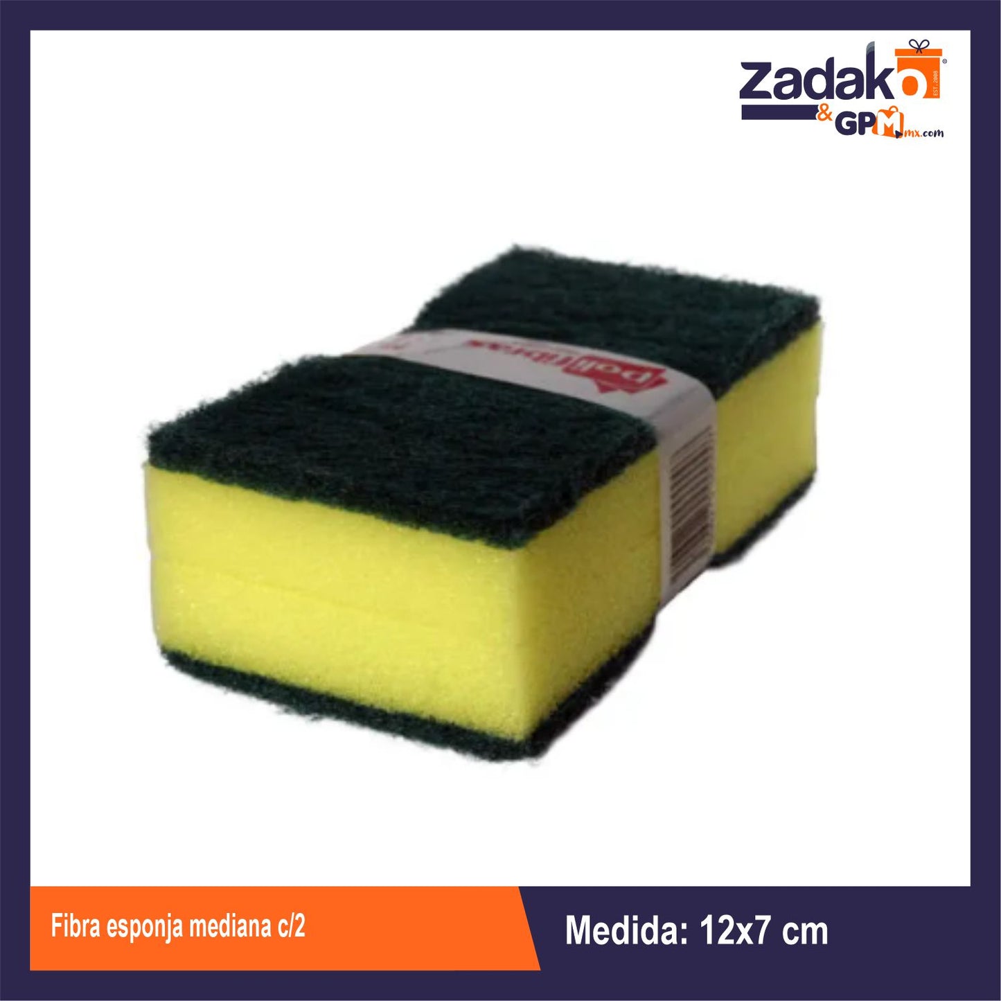 N-GPM-12200 PT100000 FIBRA ESPONJA MEDIANA C/2 CON 1 PZ O CAJA CON 50 PZS