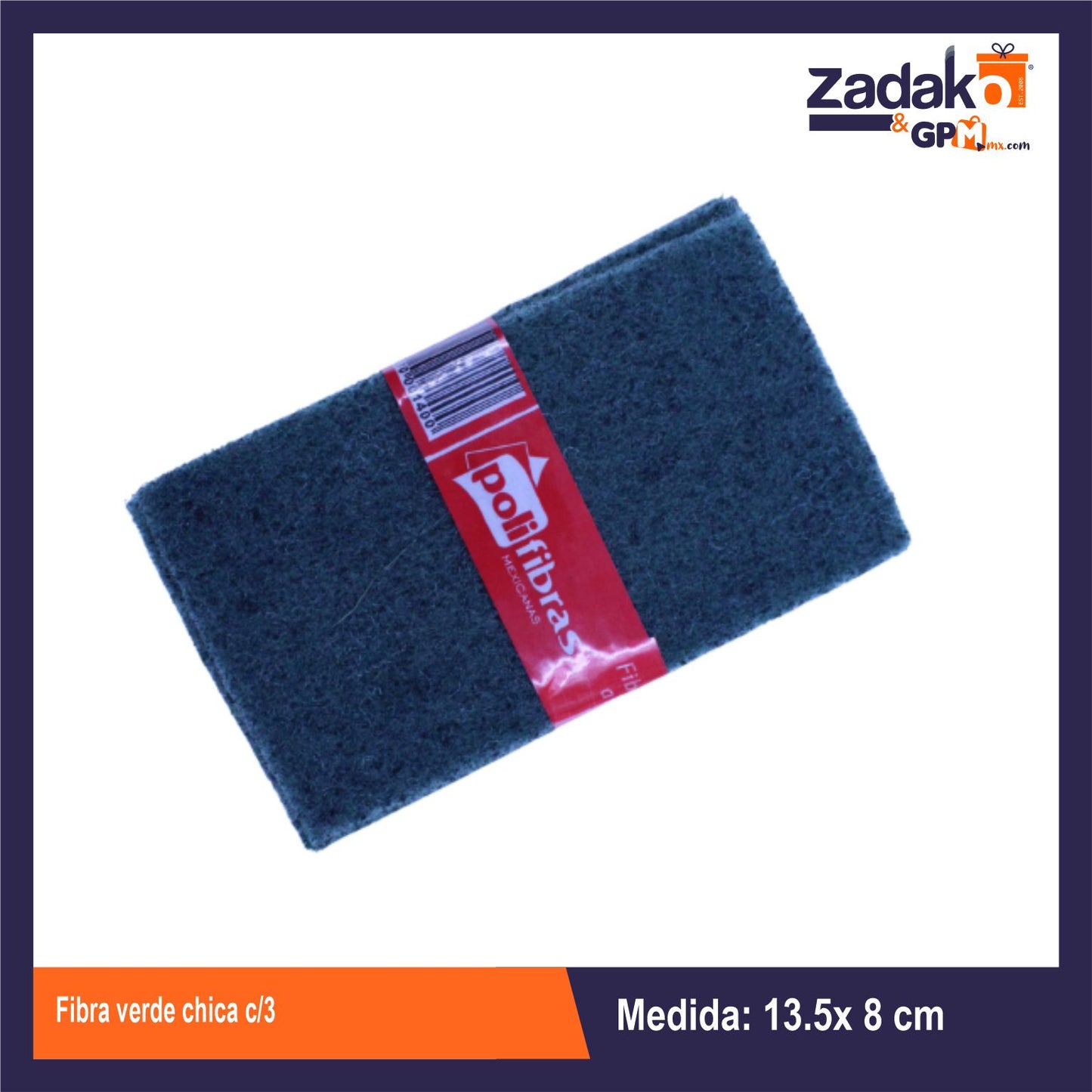 PT105600 FIBRA VERDE CHICA C/3 CON 1 PZ O CAJA CON 100 PZS