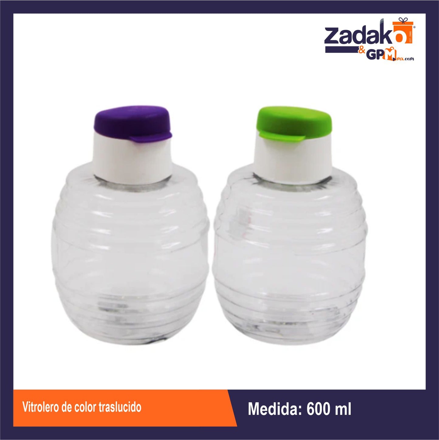 AIT-046C VITROLERO DE 600 ML DE COLOR TRASLUCIDO CON 1 PZ O CAJA CON 65 PZS
