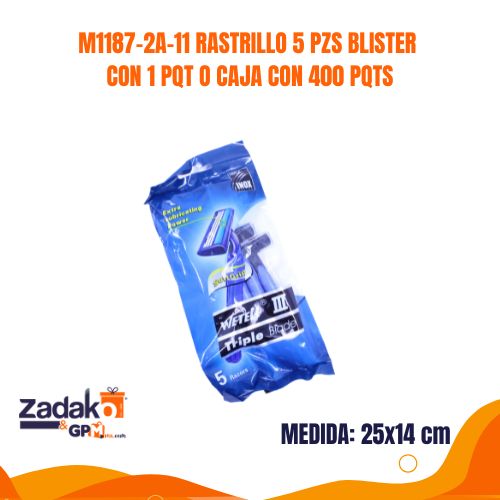 M1187-2A-11 RASTRILLO 5 PZS BLISTER CON 1 PQT O CAJA CON 400 PQTS
