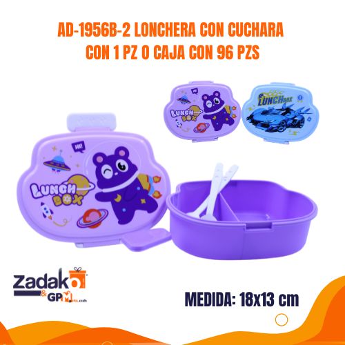 AD-1956B-2 LONCHERA CON CUCHARA CON 1 PZ O CAJA CON 96 PZS