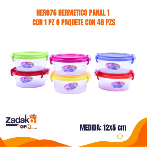 HER076 HERMETICO PANAL 1 CON 1 PZ O  PAQUETE CON 48 PZS