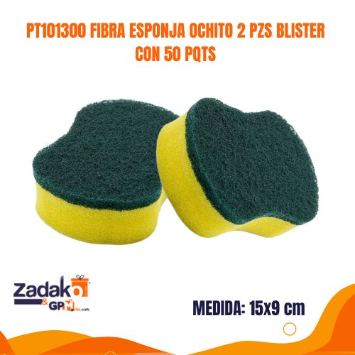 PT101300 FIBRA ESPONJA OCHITO 2 PZS BLISTER CON 50 PQTS