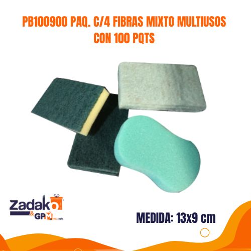 PB100900 PAQ. C/4 FIBRAS MIXTO MULTIUSOS CON 100 PQTS