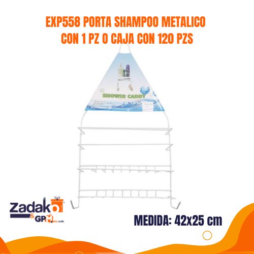 EXP558 PORTA SHAMPOO METALICO CON 1 PZ O CAJA CON 120 PZS