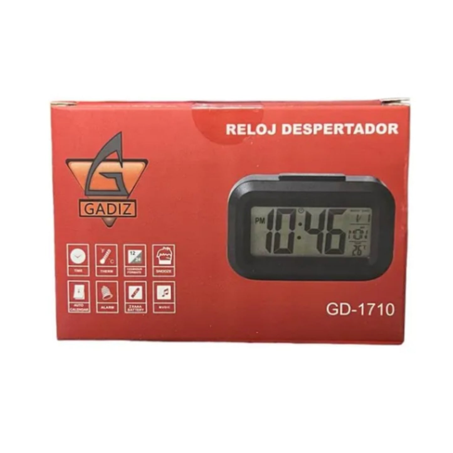 GD1710 RELOJ DESPERTADOR CON 1 PZA O CAJA CON 100 PZS
