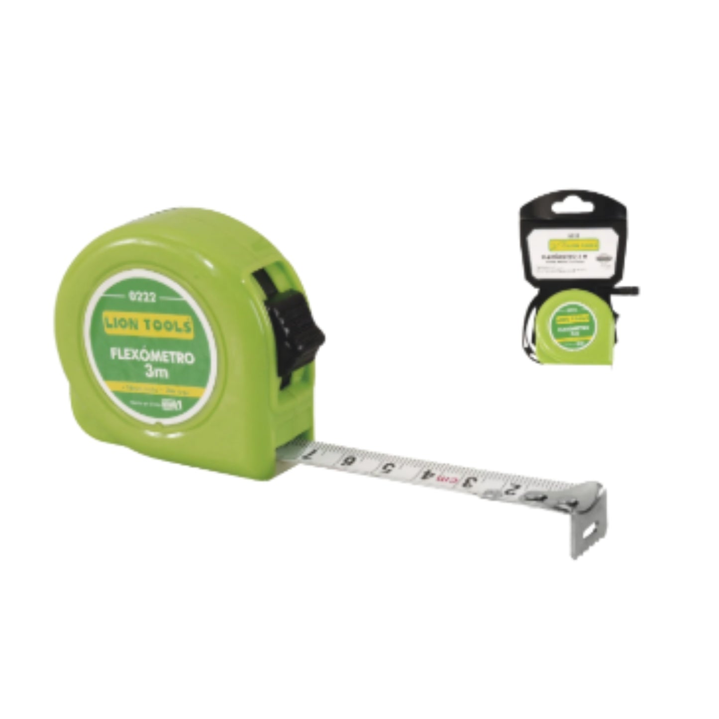 0222 FLEXOMETRO 3 M x16 MM SIN CUBIERTA LION TOOLS CON 1 PZ O CAJA CON 72 PZS