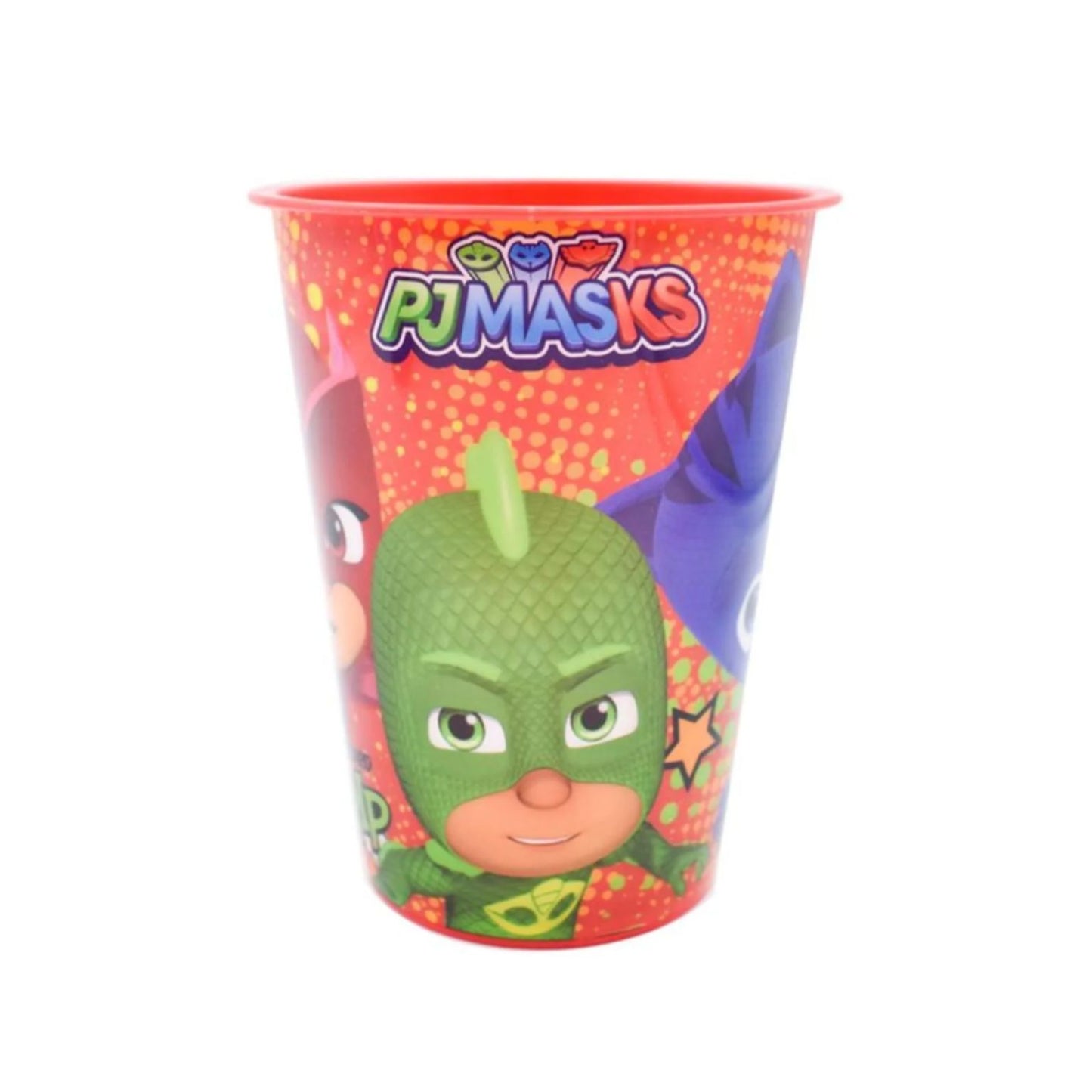 1685-345 VASO PERLESCENTE PJ MASK 500 ML CON 1 PZ O CAJA CON 24 PZS