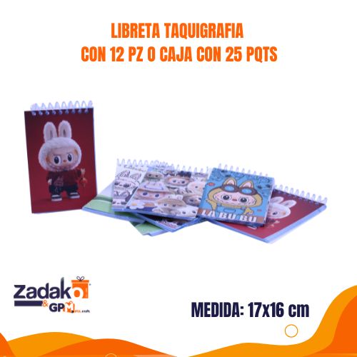 LIBRETA TAQUIGRAFIA CON 12 PZ O CAJA CON 25 PQTS