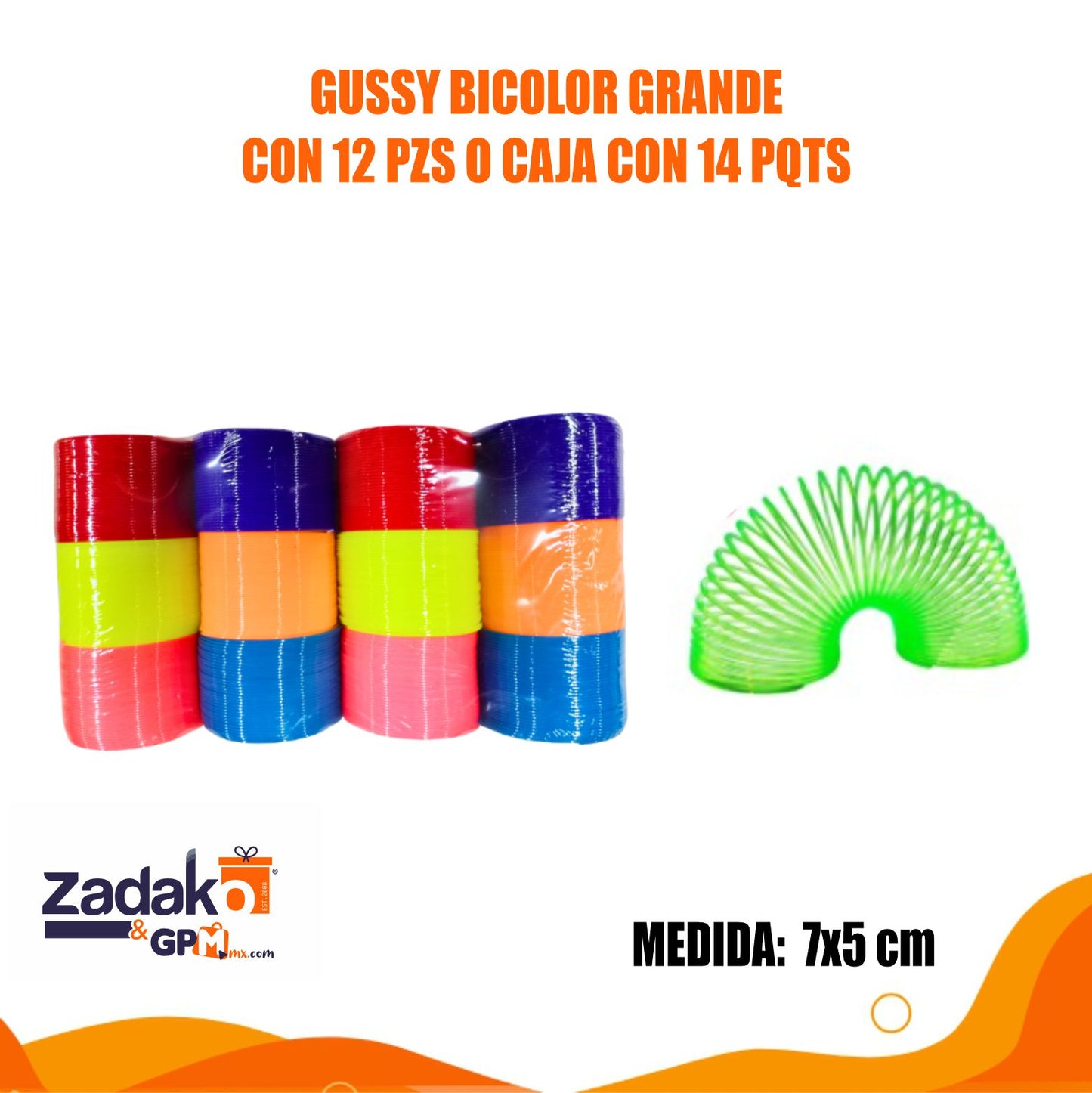GUSSY BICOLOR GRANDE CON 12 PZS O CAJA CON 14 PQTS