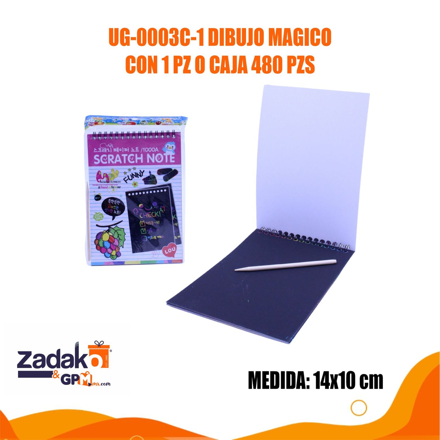 UG-0003C-1 DIBUJO MAGICO CON 1 PZ O CAJA 480 PZS