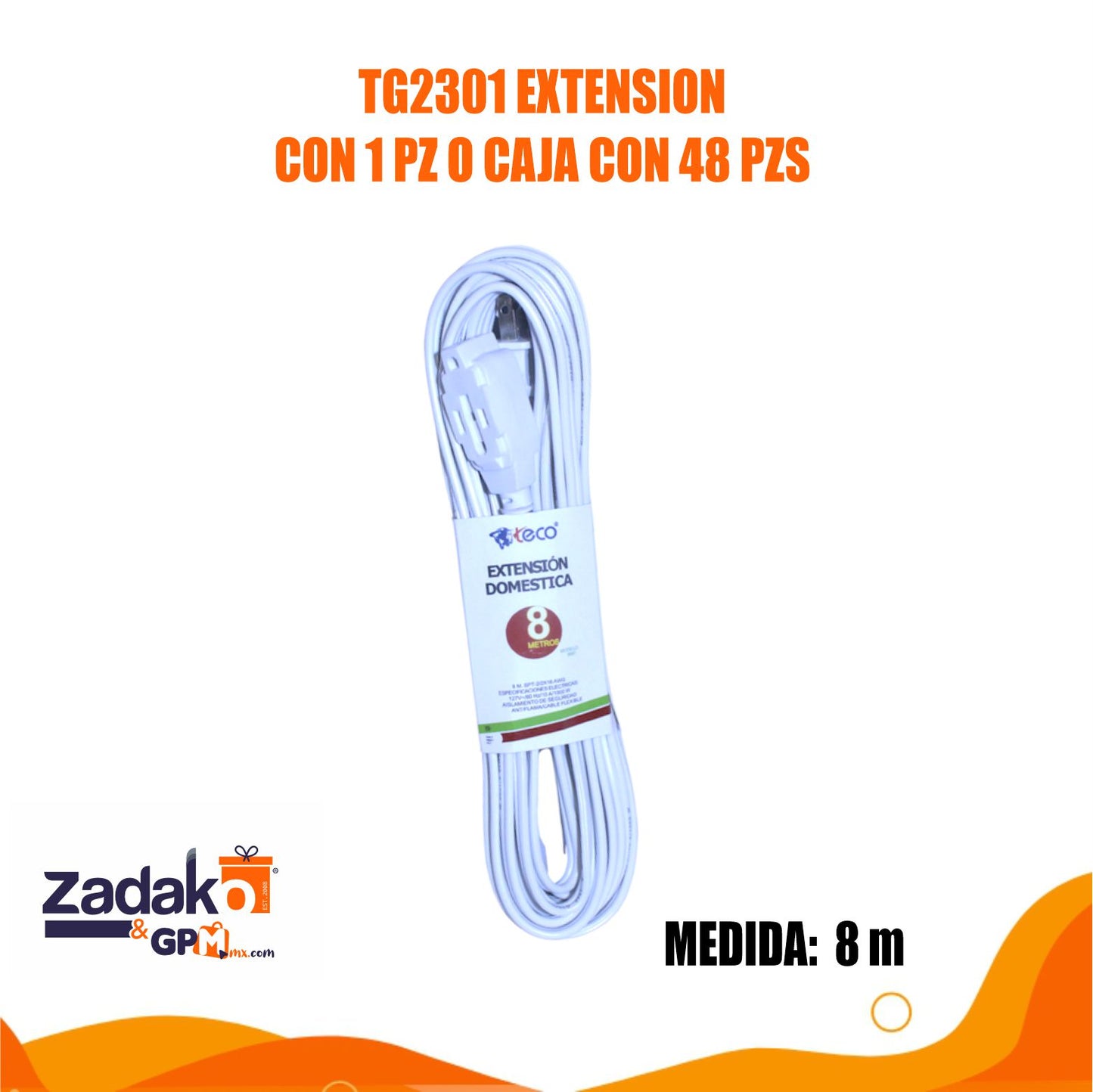 TC2301 EXTENSION CON 1 PZ O CAJA CON 48 PZS