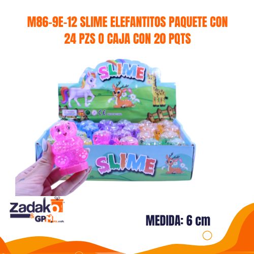 M86-9E-12 SLIME ELEFANTITOS PAQUETE CON 24 PZS O CAJA CON 20 PQTS