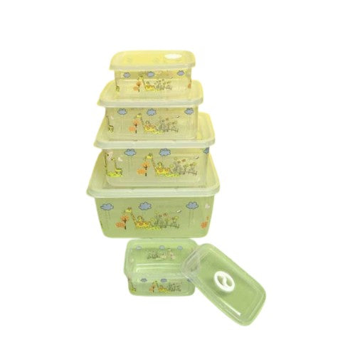 AK-3630-5 JUEGO DE 5 RECIPIENTES CON TAPA CON 1 PQT O CAJA CON 36 PQTS