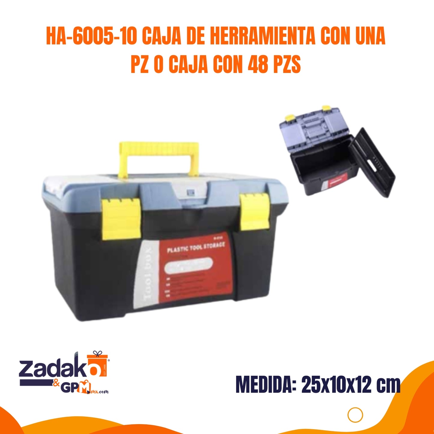 HA-6005-10 CAJA DE HERRAMIENTA CON UNA PZ O CAJA CON 48 PZS