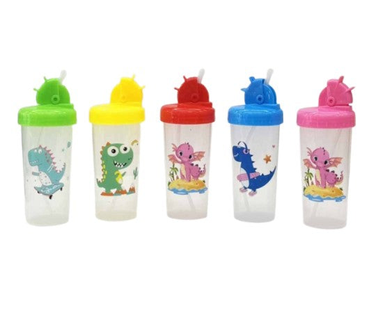 AD-0527 VASO TAPA Y POPOTE DE PLASTICO CON 1 PZ O CAJA CON 240 PZS