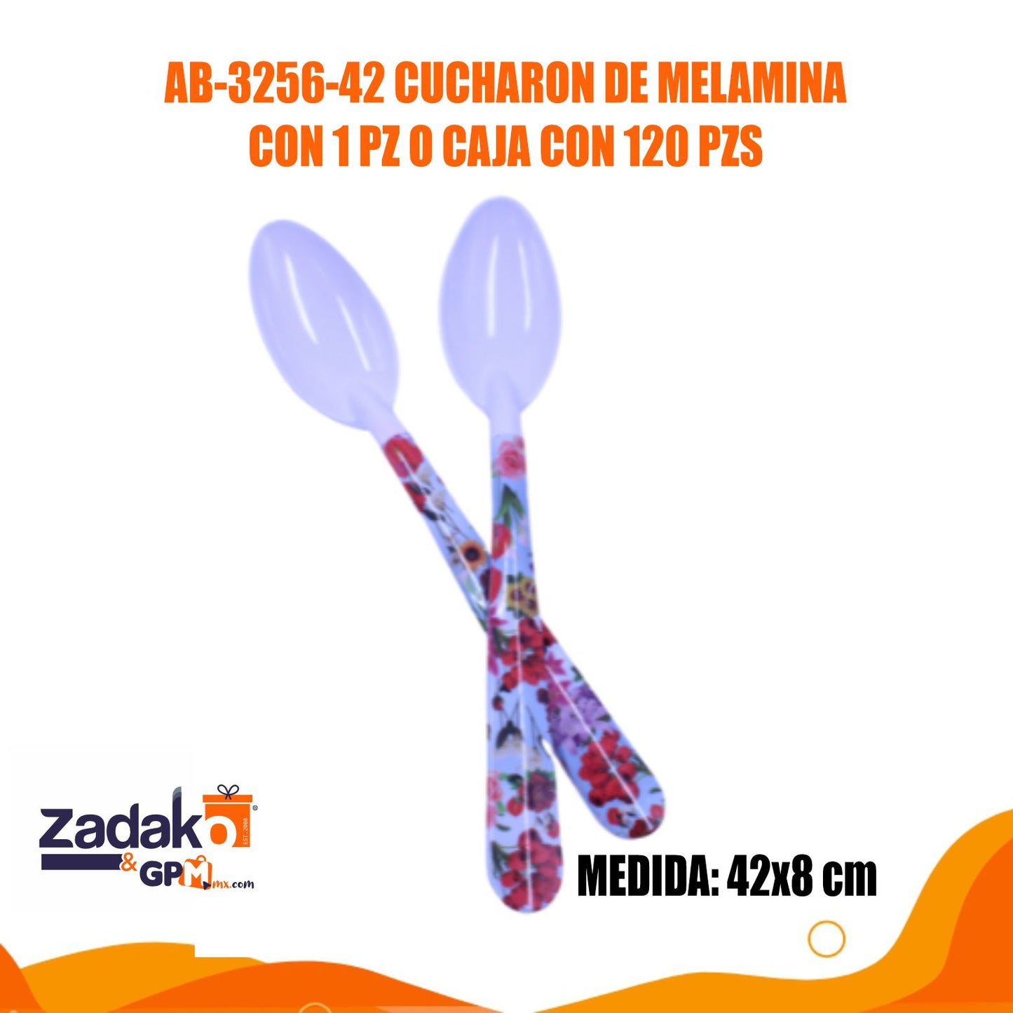 AB-3256-42 CUCHARON DE MELAMINA CON 1 PZ O CAJA CON 120 PZS