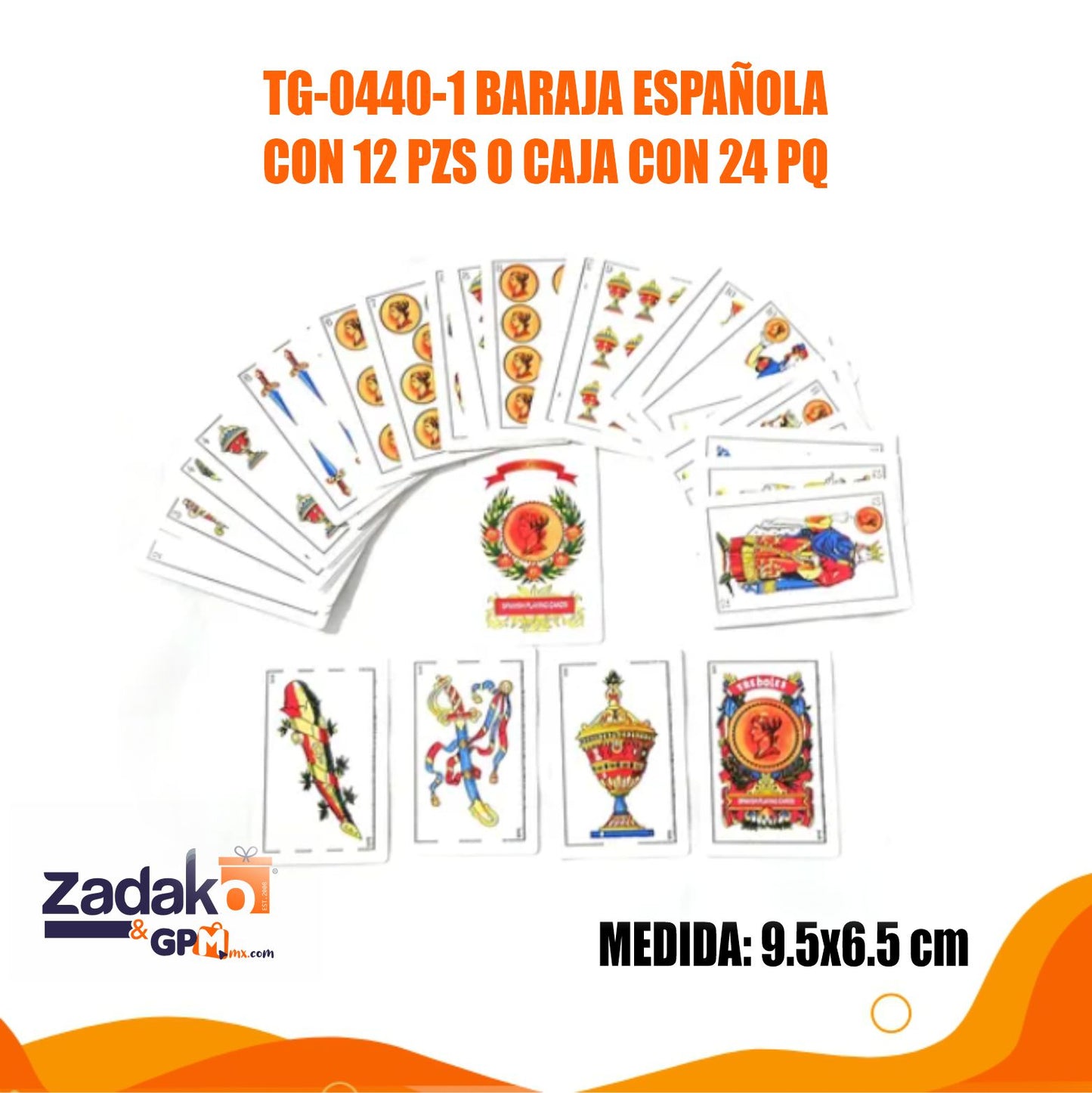TG-0440-1 BARAJA ESPAÑOLA CON 12 PIEZAS O CAJA CON 24 PQTS