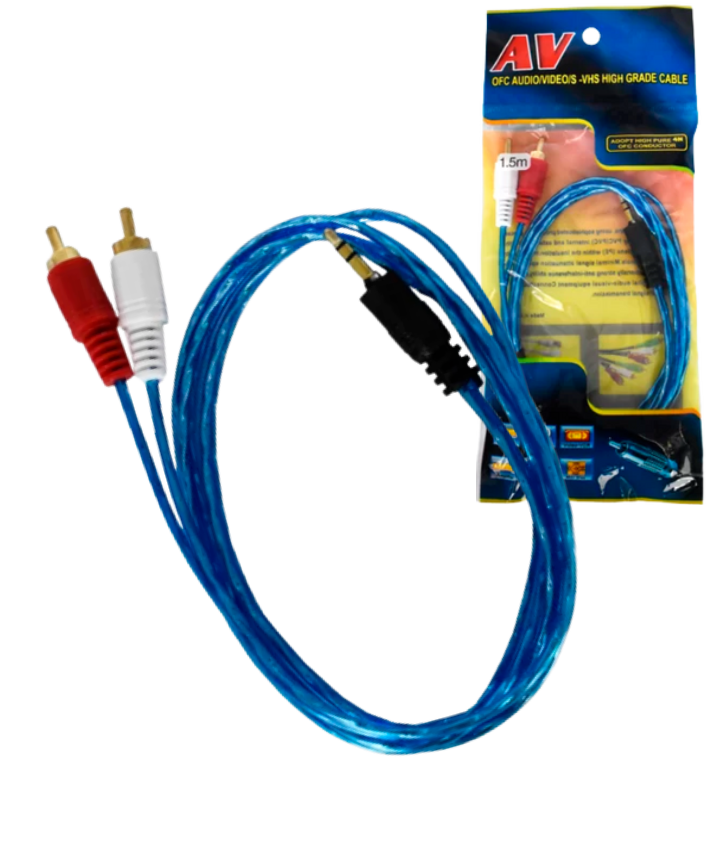 WIR-D3 CABLE DE AUDIO RCA PLUG 3.5MM 1.5M CAJA CON 500 PZS