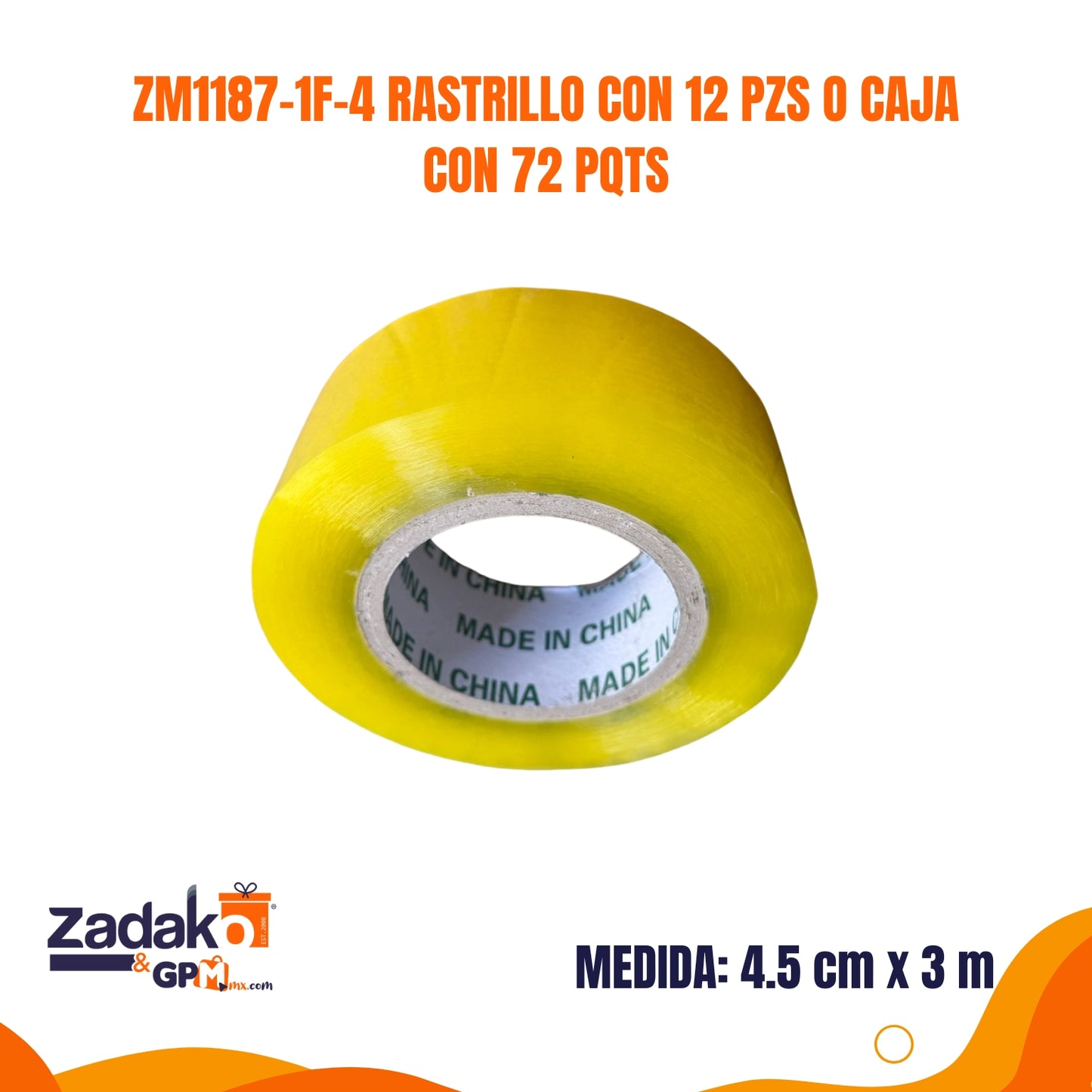 ZM100-7H-1 CINTA ADHESIVA CON 12 PZS O CAJA CON 60 PQTS