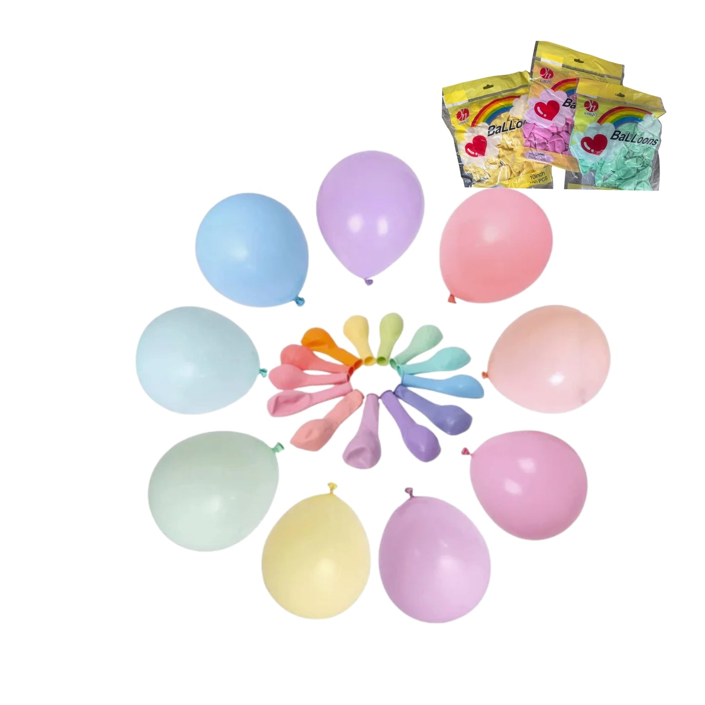 ZM743-1A-20 PAQUETE DE 100 GLOBOS MACARON 10 PULGADAS DE 1.5gr CON 1 PQT O CAJA CON 100 PQTS