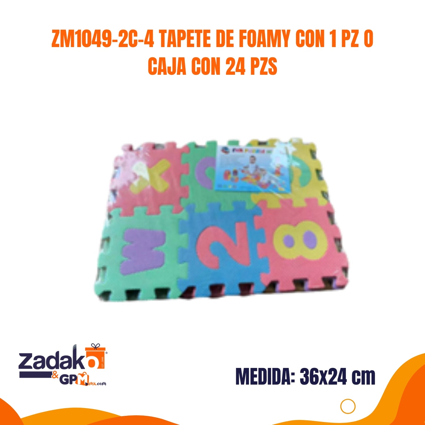 ZM1049-2C-4 TAPETE DE FOAMY CON 1 PZ O CAJA CON 24 PZS