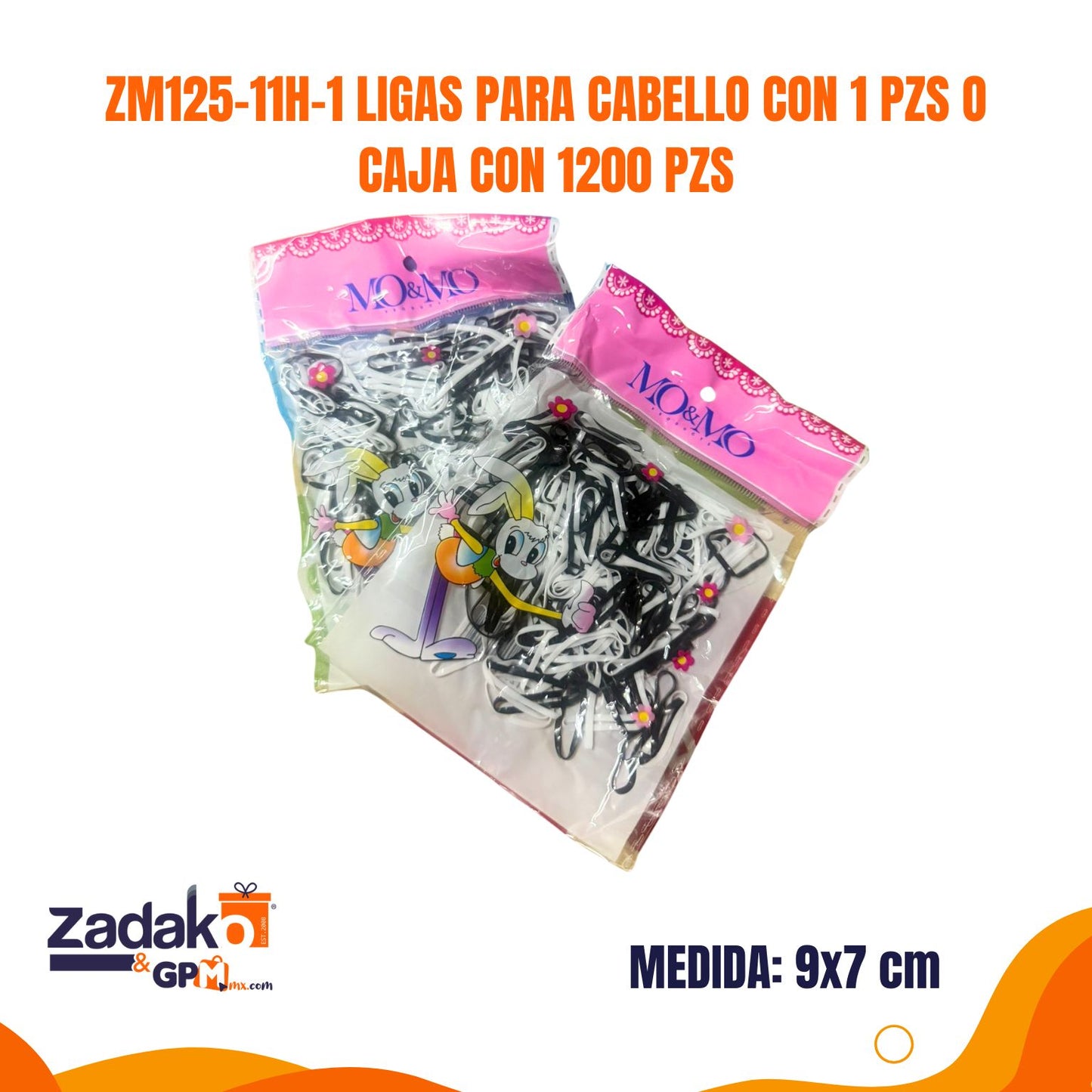 ZM125-11H-1 LIGAS PARA CABELLO CON 1 PZS O CAJA CON 1200 PZS