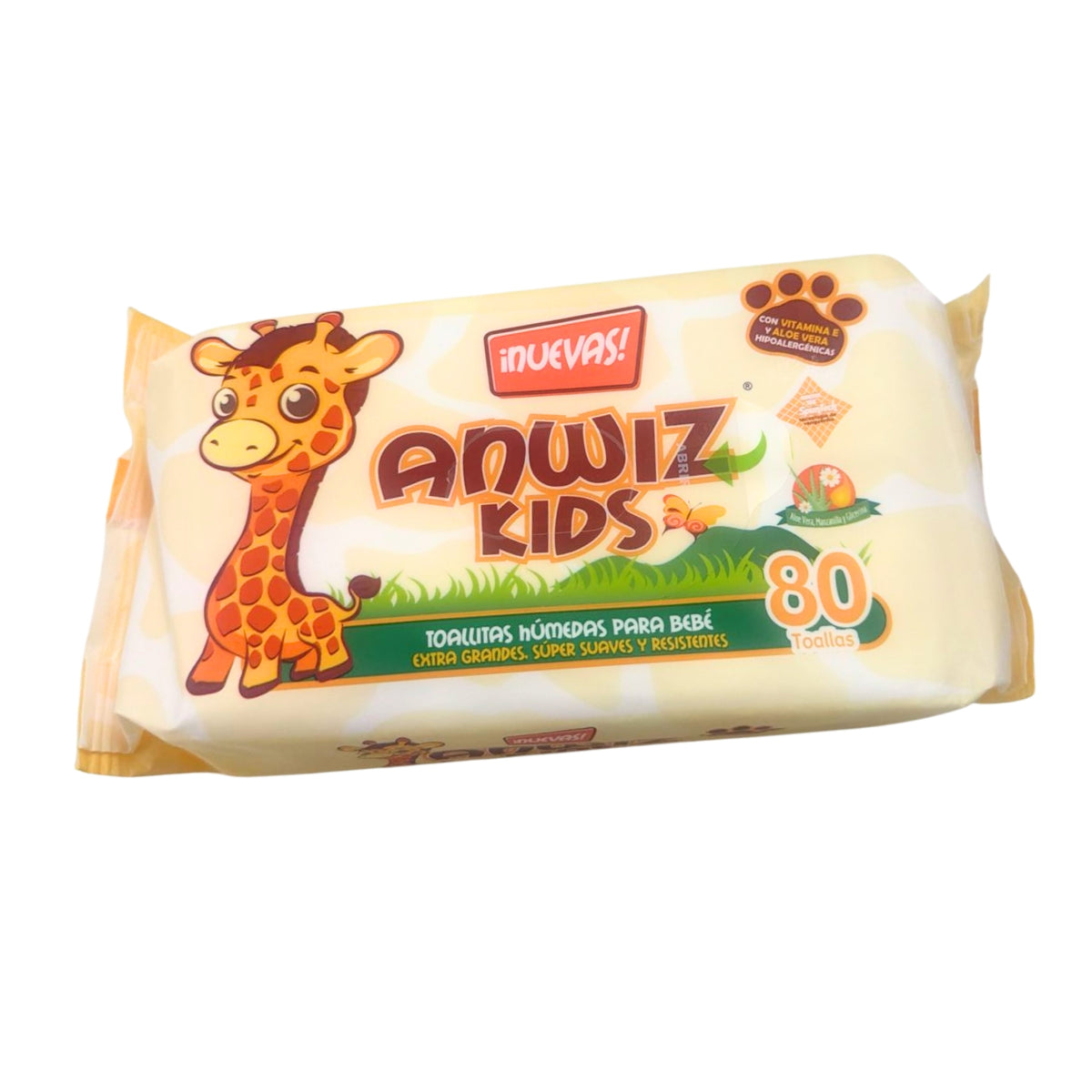 N-GPM-14528 TOALLA HUMEDA ANWIZ KIDS 80 PZS, CON 1 PZ O CAJA CON 12 PZS