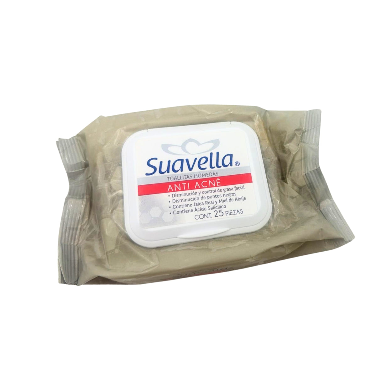 TOALLA HUMEDA DESMAQUILLANTE GRIS ANTI ACNE CON 1 PZ O CAJA CON 24 PZS