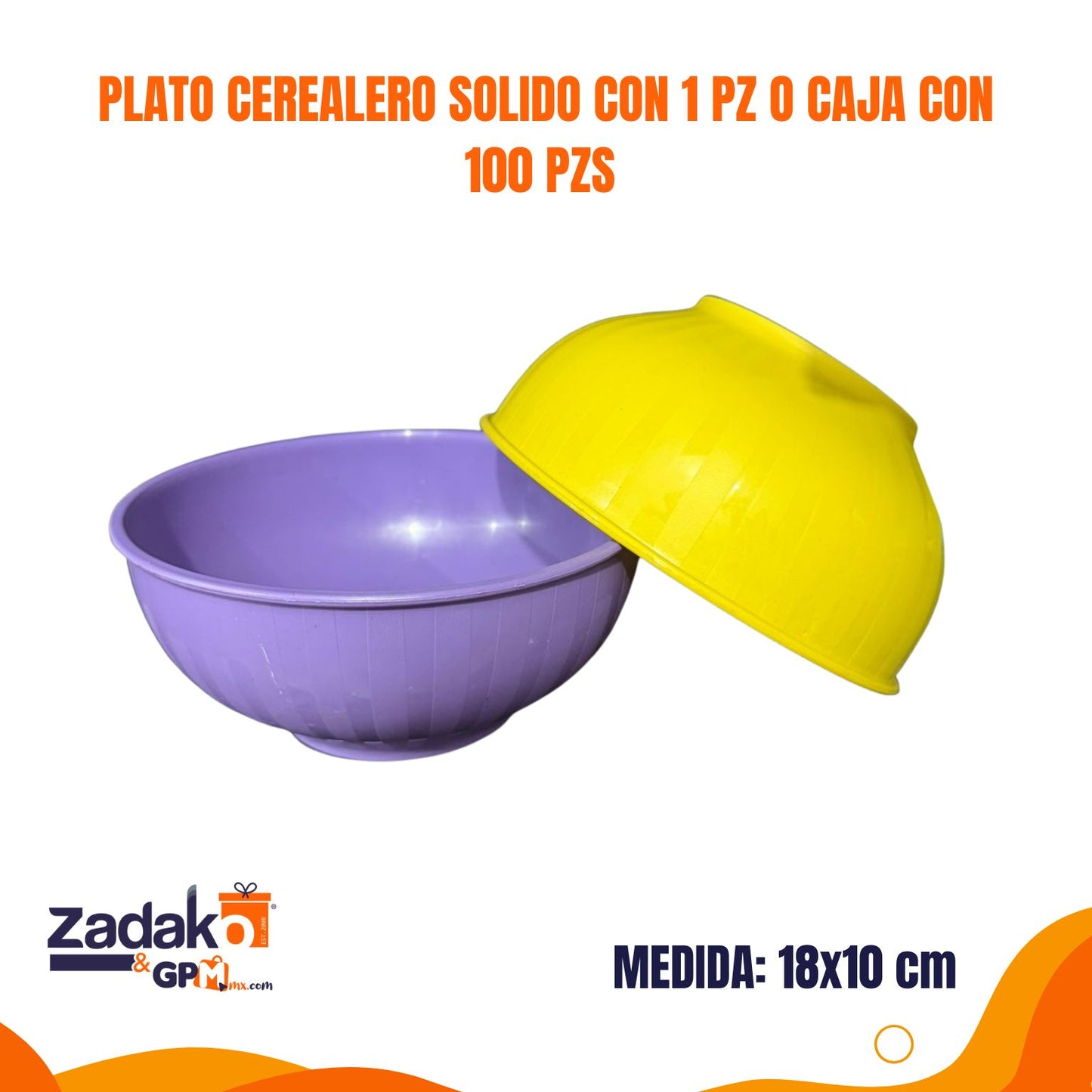 N-GPM-14556 PLATO CEREALERO SOLIDO CON 1 PZ O CAJA CON 100 PZS