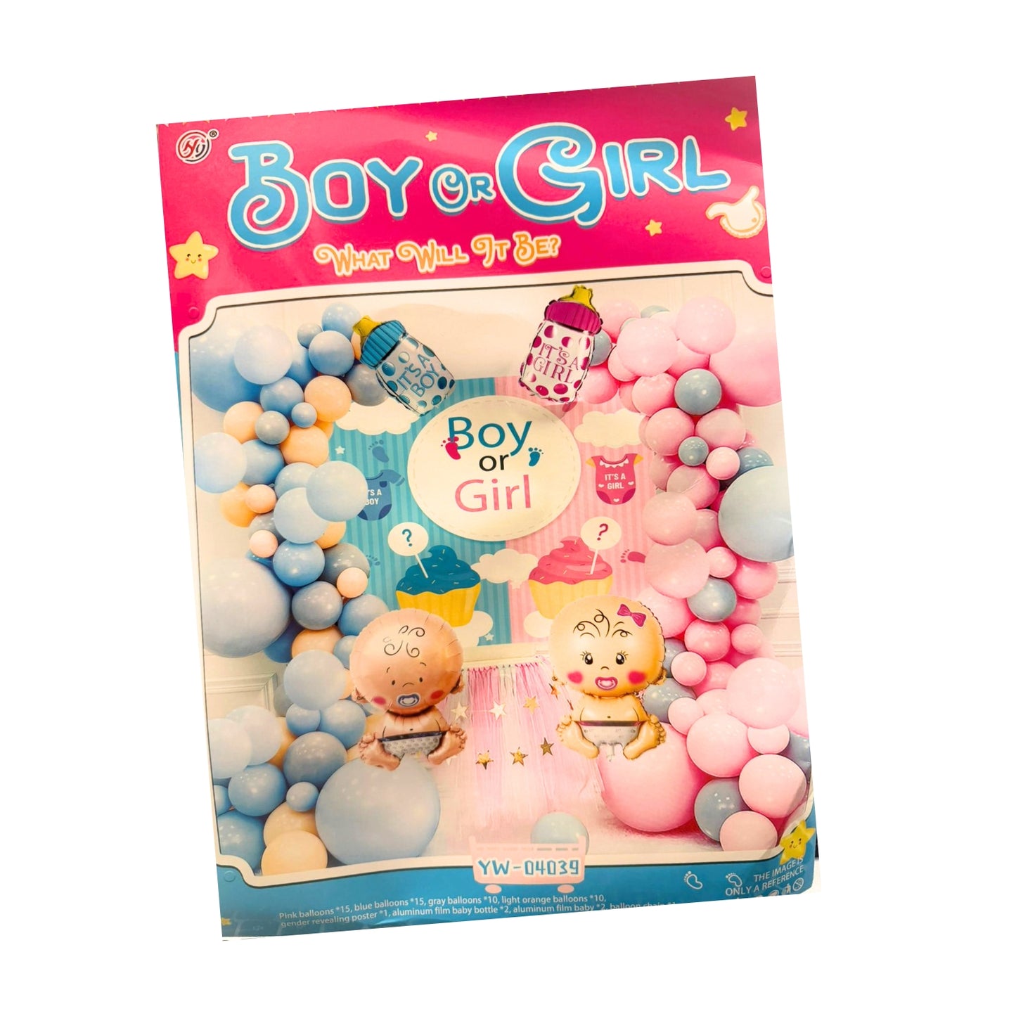 DA-0904A GLOBO METALICO BOY O GIRL CON 1 PZ O CAJA CON 100 PZS