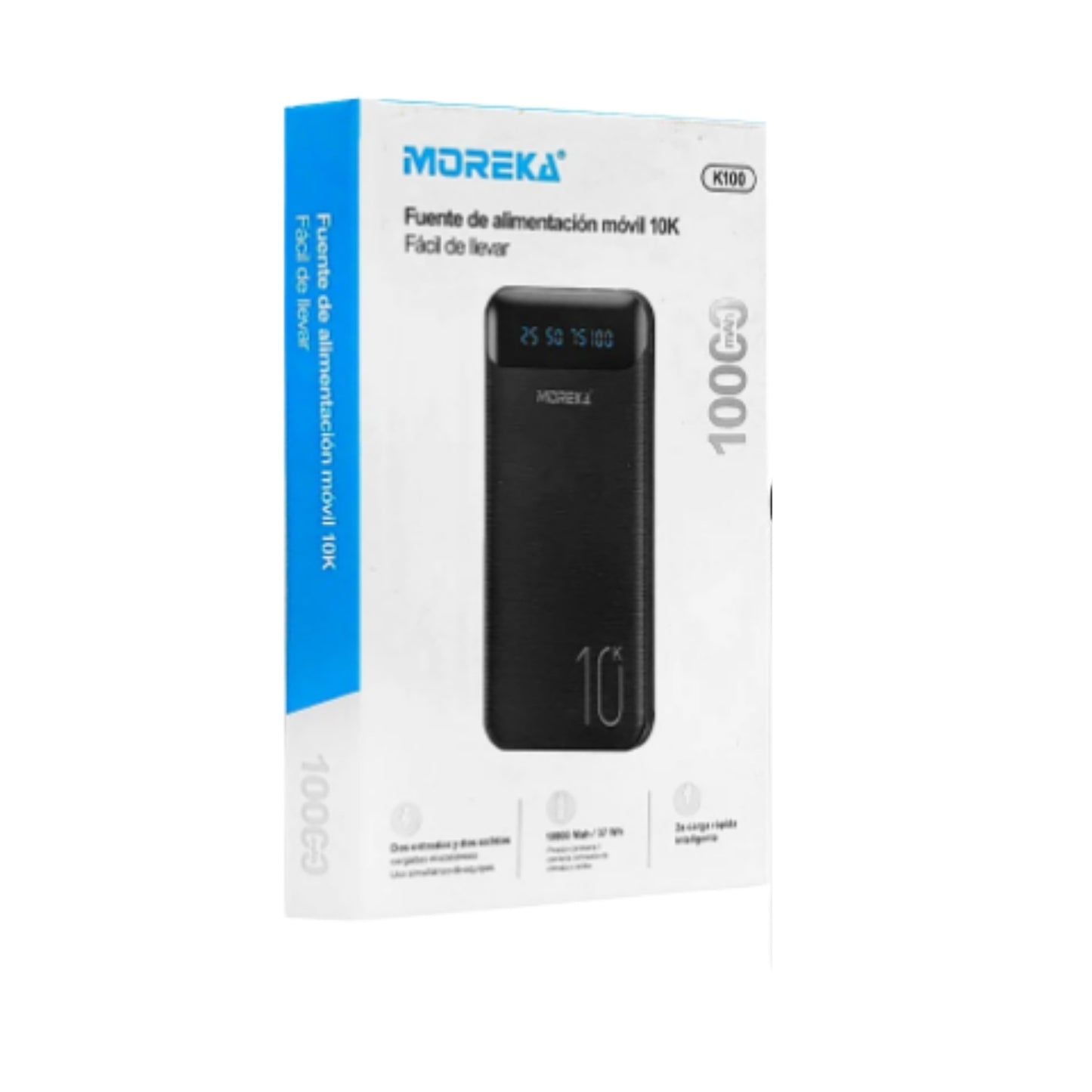 K100 POWER BANK 10000mAH 37W CON 1 PZ O CAJA CON 60 PZS